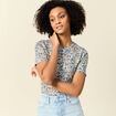T-shirt manches courtes bleu clair femme