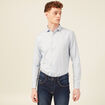 Col cintr&eacute; en coton manches longues bleu ciel homme
