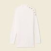 Pull long manches longues ecru femme