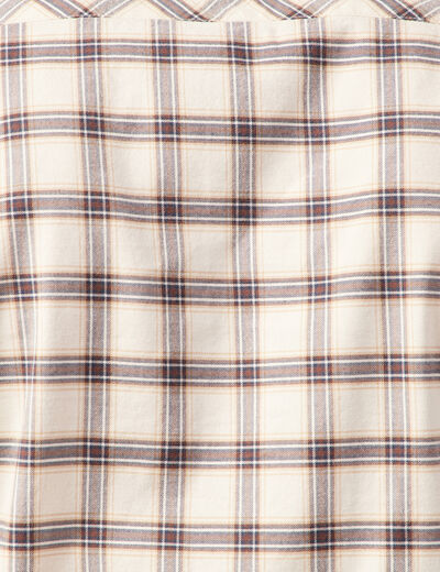Chemise &agrave; carreaux en coton ecru homme