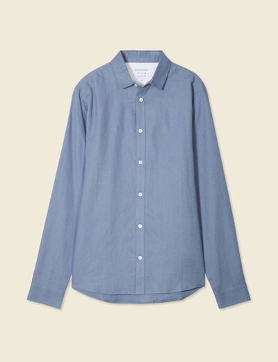 Chemise manches longues bleu foncé homme