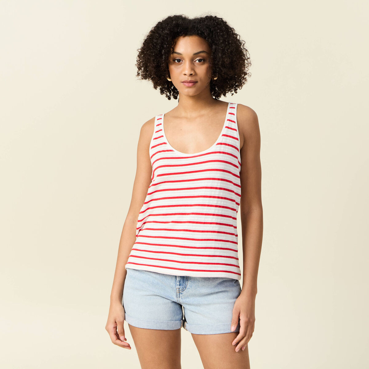 Débardeur sans manches rouge femme