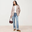 Jeans straight taille standard bleu femme