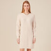 Robe pull droite torsades creme femme