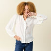 Chemise manches longues fluide ecru femme