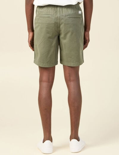 Bermuda droit à coulisse vert kaki homme