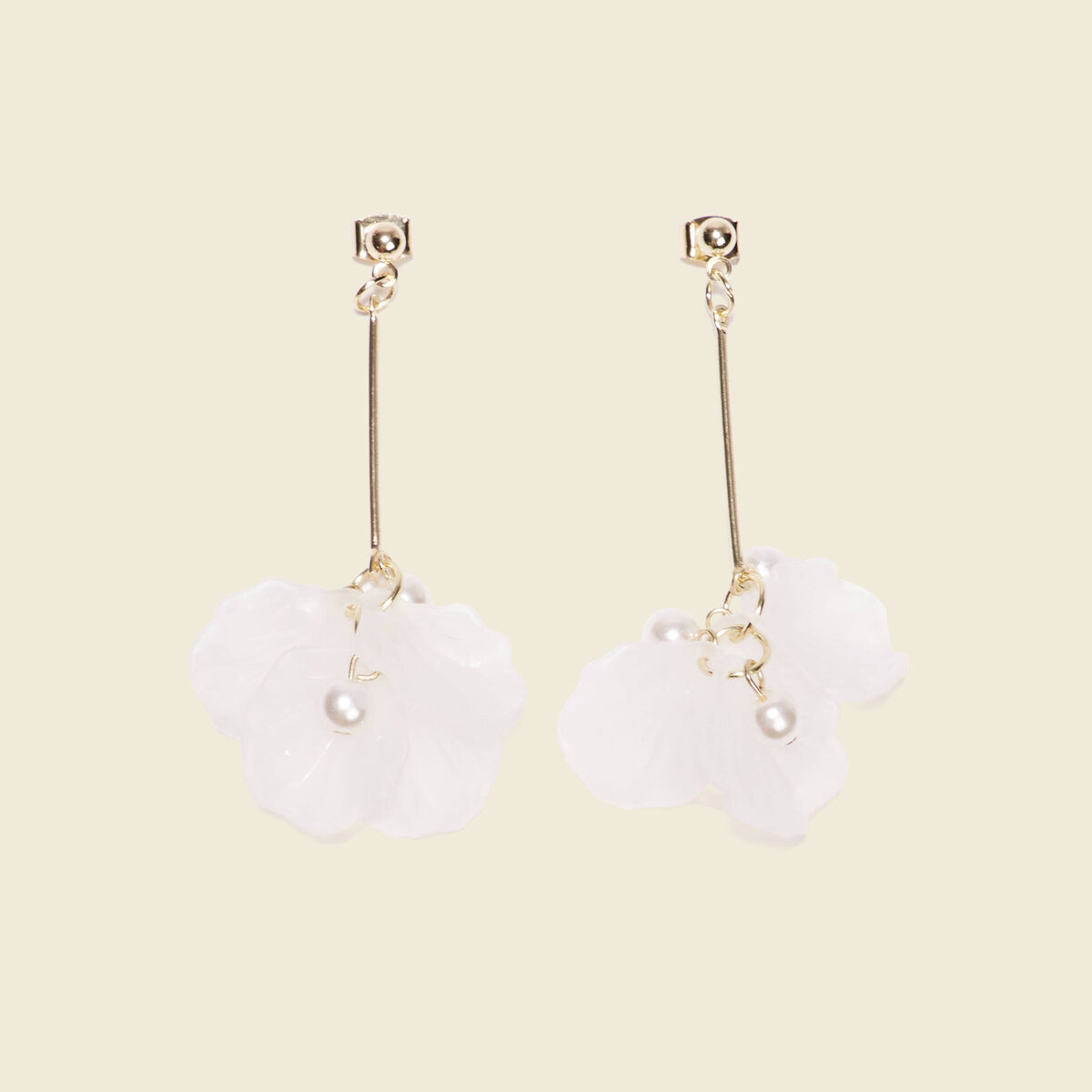 Boucles d'oreilles pendantes blanc femme