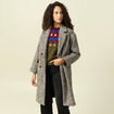Manteau oversize col montant gris fonc&eacute; femme