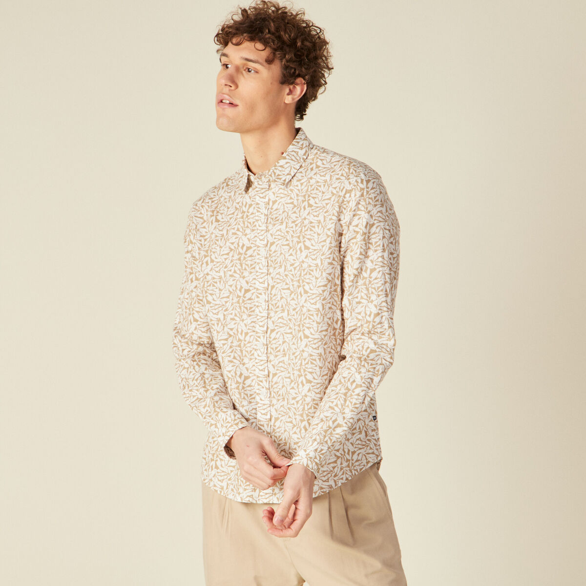 Chemise manches longues multicolore homme