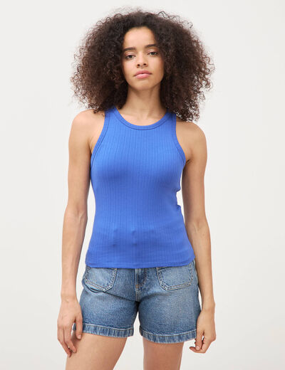 D&eacute;bardeur 2 en 1 avec brassi&egrave;re int&eacute;gr&eacute;e bleu electrique femme