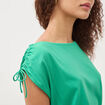 T-shirt ajust&eacute; col rond manches courtes vert femme