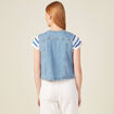 Veste sans manches en jean denim used femme