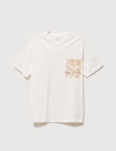 T-shirt en coton ecru homme
