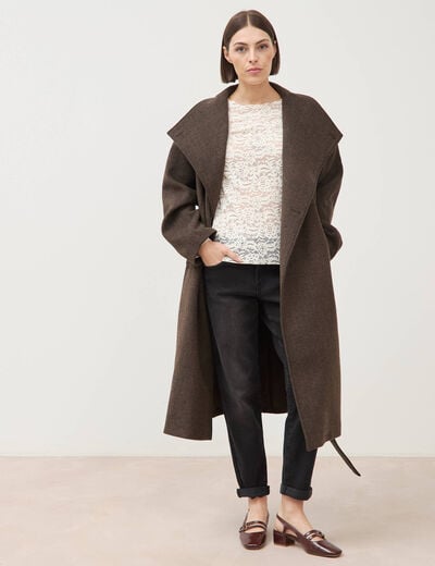 Jeans droit 7/8&egrave;me taille standard denim noir femme
