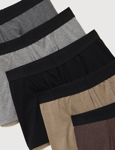 Lot de 5 boxers marron fonc&eacute; homme