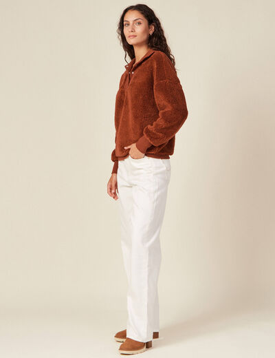 Sweat éco-responsable rouge foncé femme