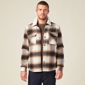 Veste surchemise ample ecru homme