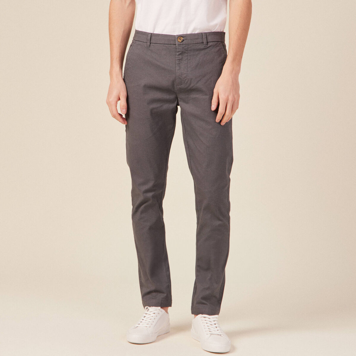 Pantalon slim Instinct chino gris homme