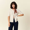 Gilet manches courtes creme femme