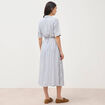 Robe manches courtes col am&eacute;ricain ecru femme