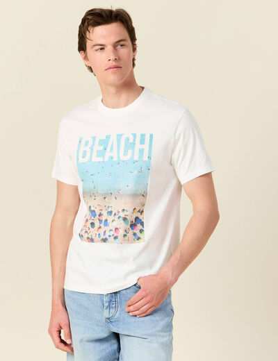 T-shirt manches courtes ecru homme