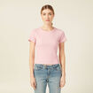 T-shirt manches courtes rose poudrée femme