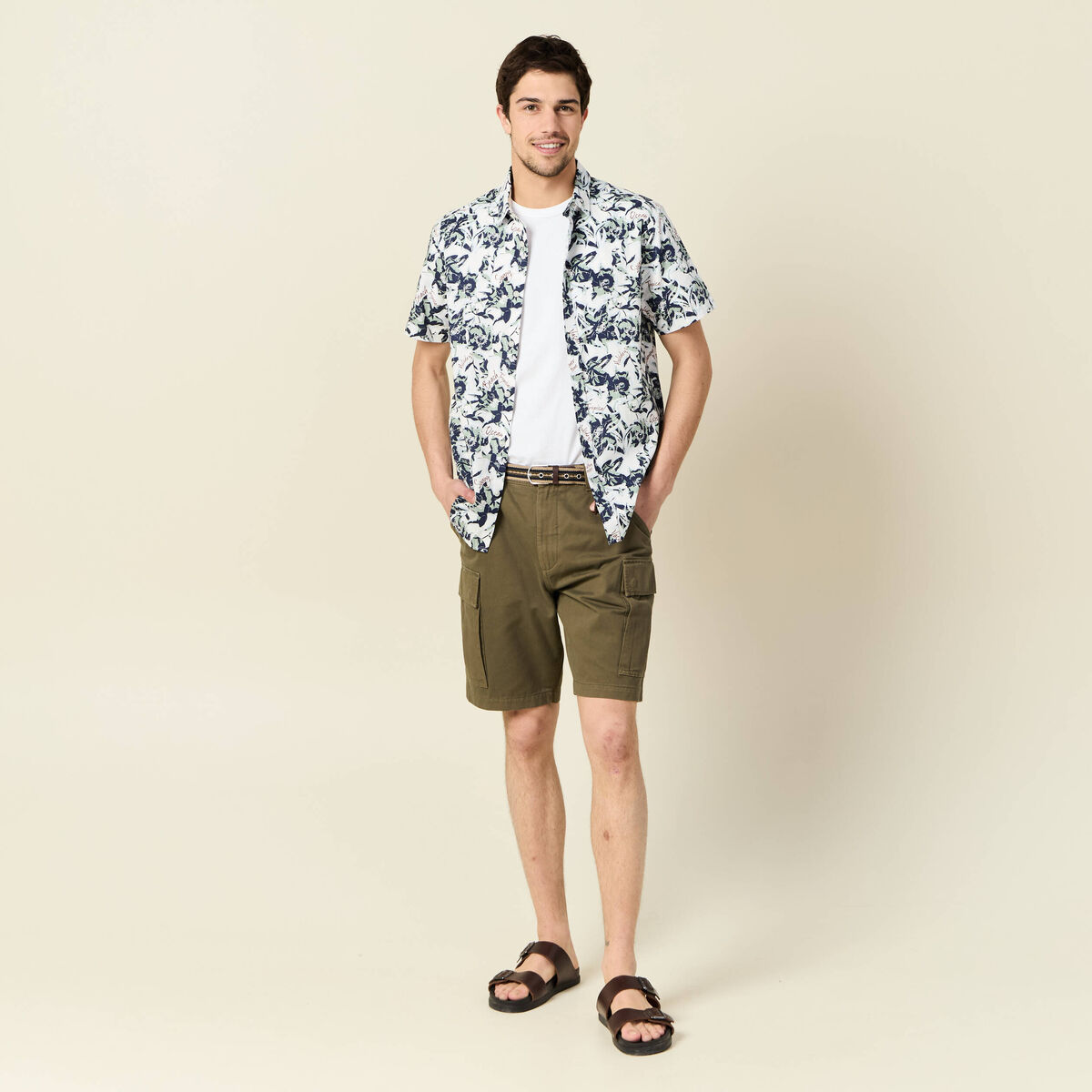 Chemise manches courtes blanc homme
