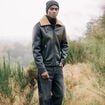 Blouson aviateur simili cuir noir homme