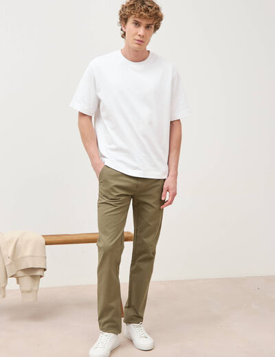 Pantalon chino slim taupe homme