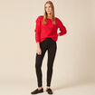 Pull manches longues rose framboise femme