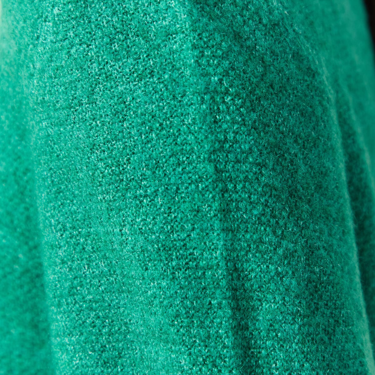 Pull col bateau manches longues vert femme