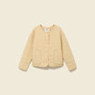 Doudoune droite courte manches longues beige femme