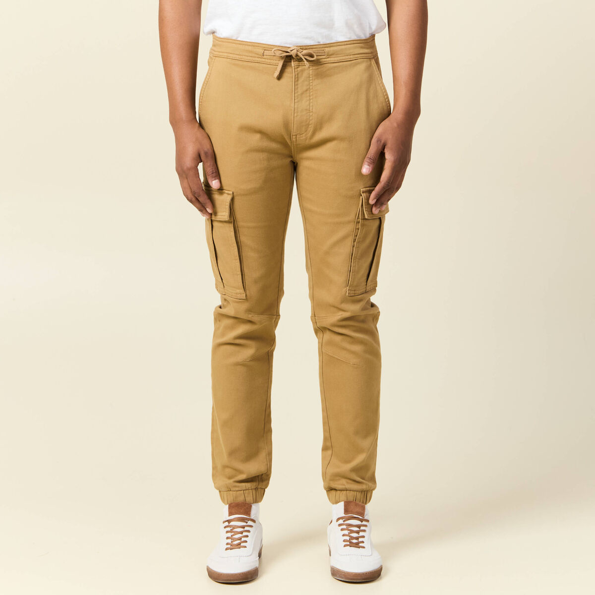 Pantalon battle bas resserré vert kaki homme