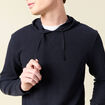 T-shirt &agrave; capuche bleu marine homme