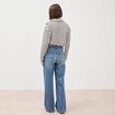 Jeans large taille haute denim stone femme