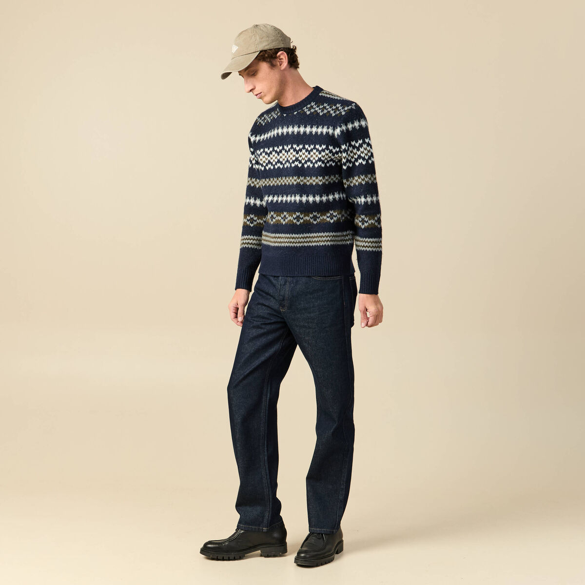 Jeans large relaxed denim brut clean homme