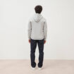 Sweat &agrave; capuche manches longues gris clair homme