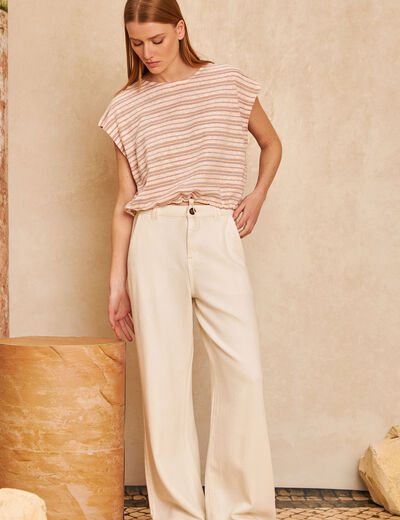 T-shirt manches courtes multicolore femme
