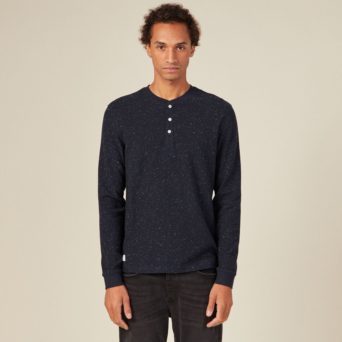 T-shirt manches longues bleu marine homme