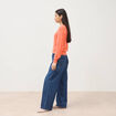 Pull droit col v manches longues rose corail femme
