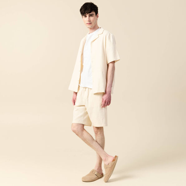 Bermuda droit à coulisse ecru homme