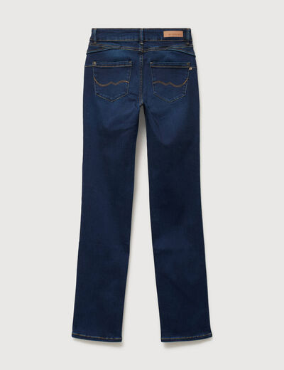 Jeans regular taille haute denim brut femme