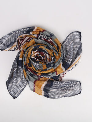 Foulard motif fantaisie bordeaux femme