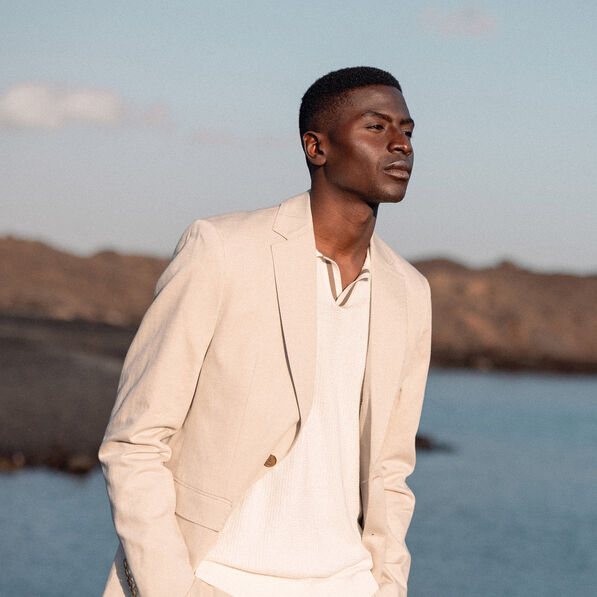 Veste blazer cintré sable homme