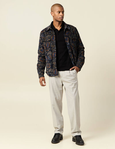 Polo manches longues noir homme