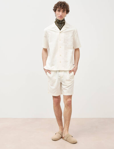 Chemise boyfriend manches courtes ecru homme