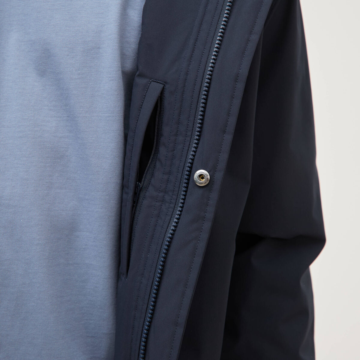 Parka coupe r&eacute;guli&egrave;re &agrave; capuche bleu marine homme