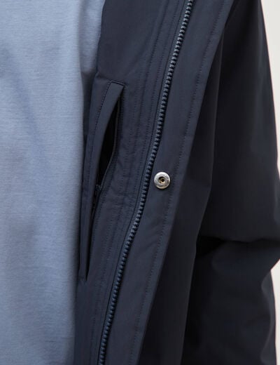 Parka coupe r&eacute;guli&egrave;re &agrave; capuche bleu marine homme