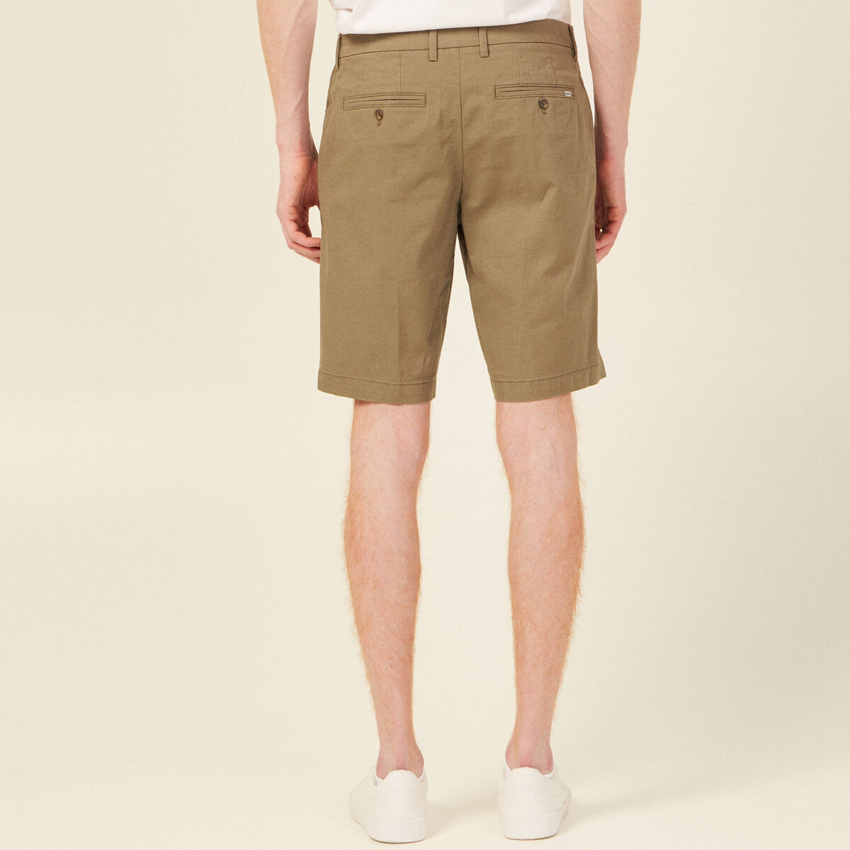 Bermuda droit éco-responsable vert kaki homme