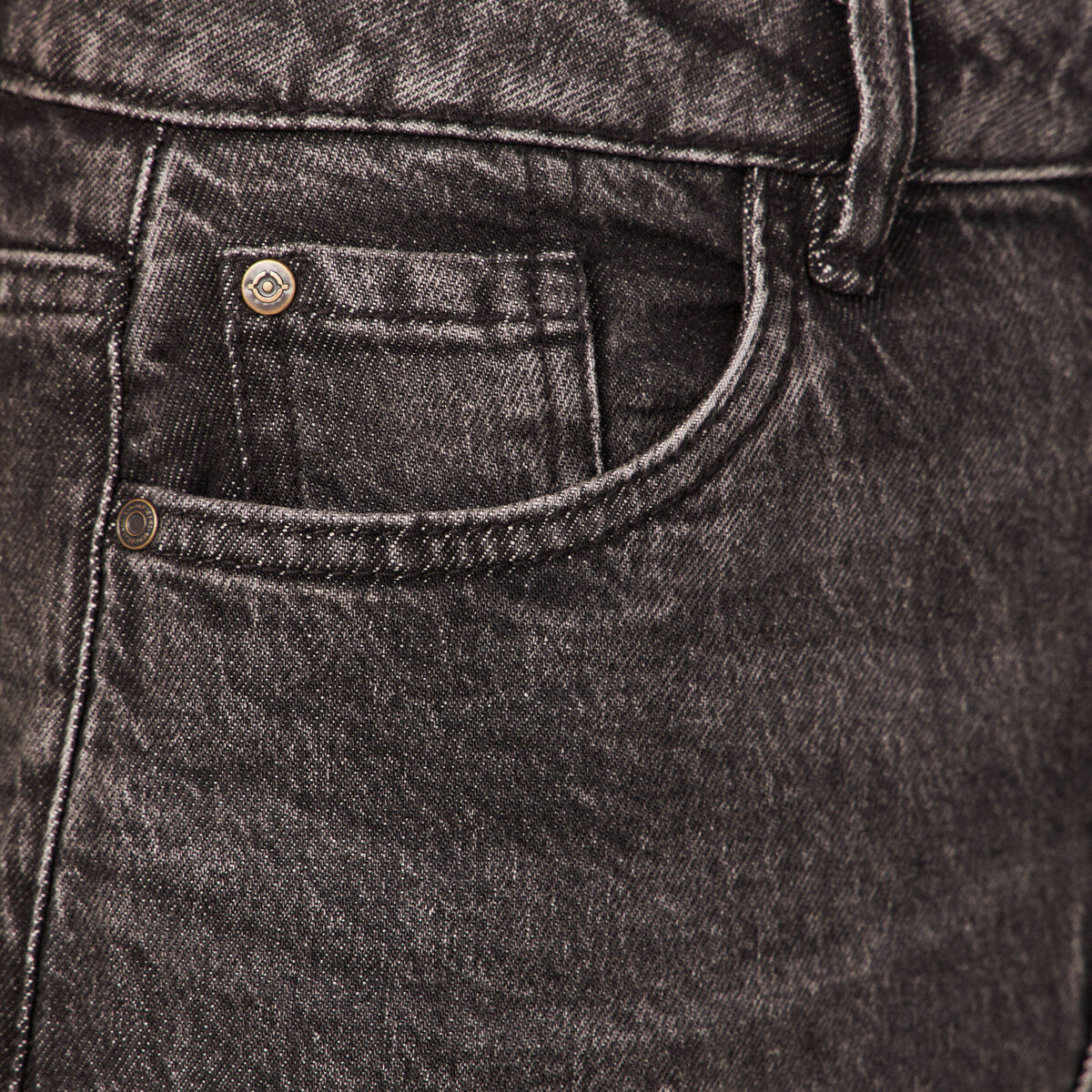 Jeans mom 7/8ème denim gris femme